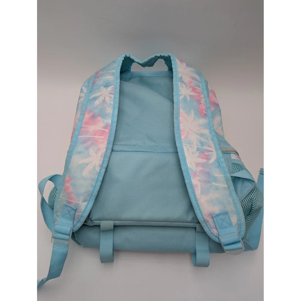 Tommy Bahama Kids Backpack Blue Pink Palm Tree Tropical Beach School Travel Bag
